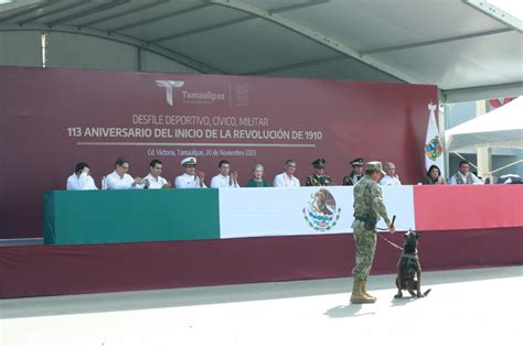 Preside gobernador de Tamaulipas desfile conmemorativo de la Revolución