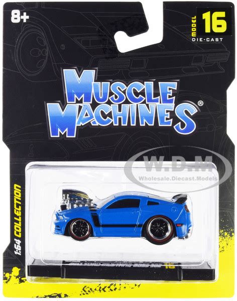 2013 Ford Mustang Boss 302 Light Blue Black Stripes 1/64 Diecast Model ...