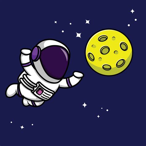 lindo astronauta flotando en el espacio con la ilustración del icono