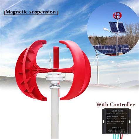 Controller 12V 400W VAWT Lanterns Vertical Axis Wind Turbine Generator