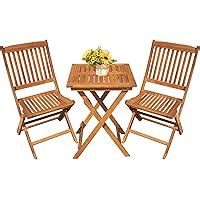 Amazon Devoko Outdoor 3 Piece Folding Patio Bistro Set Acacia Wood