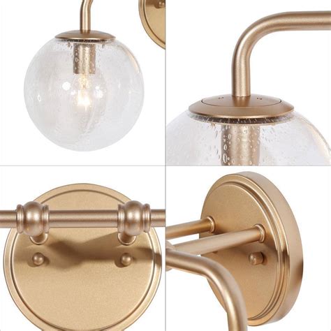 Uolfin Modern Globe Bathroom Vanity Light Light Brass Gold Round