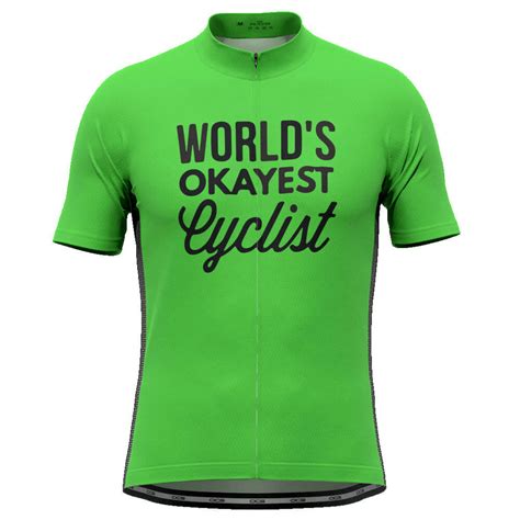 Mens Worlds Okayest Cyclist Short Sleeve Cycling Jersey Online