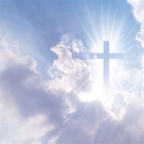 The cross in the clouds on heaven background wallpaper image for free ...