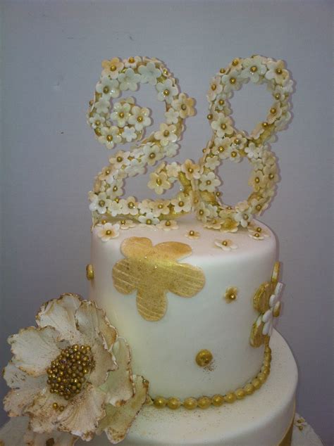 Gold Birthday Cake - CakeCentral.com