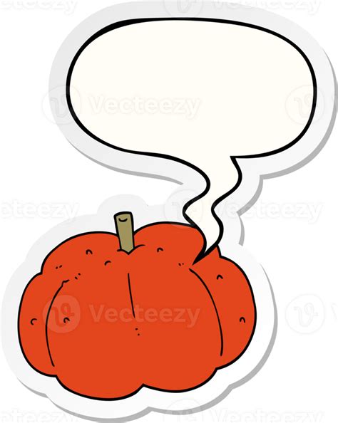 Cartoon Pumpkin With Speech Bubble Sticker 45190720 Png