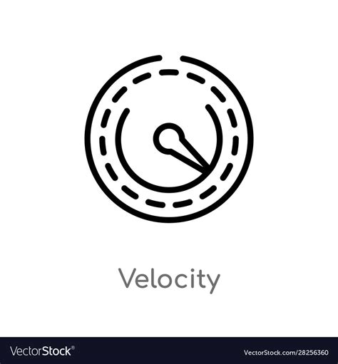 Outline Velocity Icon Isolated Black Simple Line Vector Image