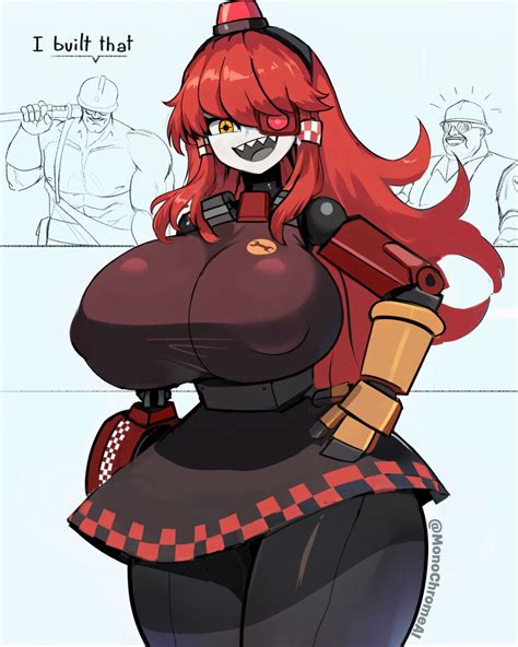 Rule 34 Big Breasts Big Nipples Engineer Team Fortress 2 Huge Breasts Large Breasts Mimi