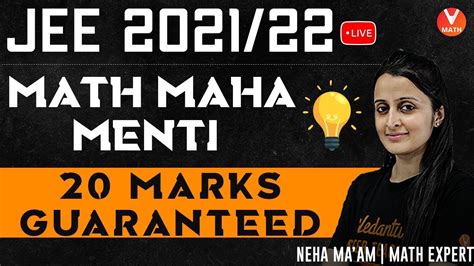 20 Marks Guaranteed Jee Math Maha Menti Quiz Jee 202122 Iit Jee Maths Lectures Vedantu