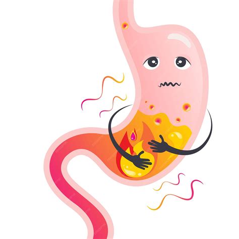 Premium Vector Cartoon Vector Illustration Of An Upset Stomach Full Of Acid