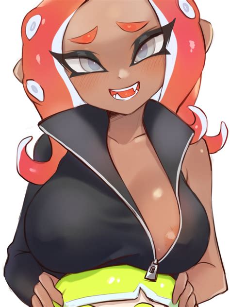 Rule 34 1girls Agent 8 Splatoon Areola Slip Areolae Blue Eyes Blush