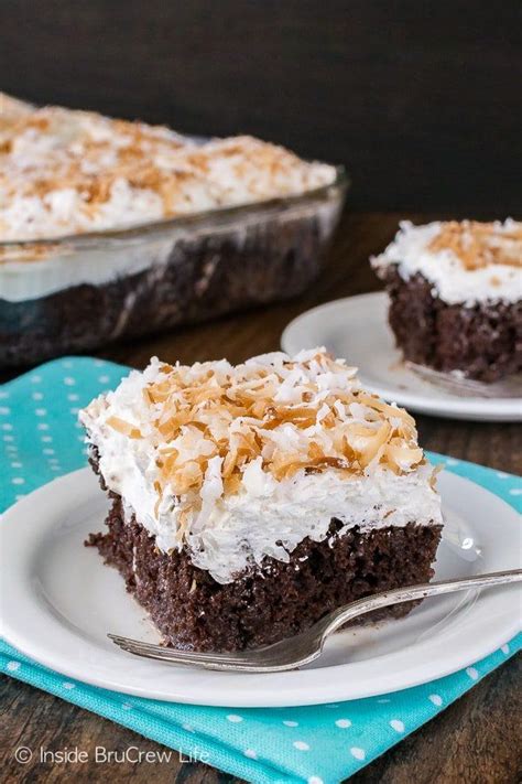 Chocolate Coconut Poke Cake Inside BruCrew Life Coconut Chocolate