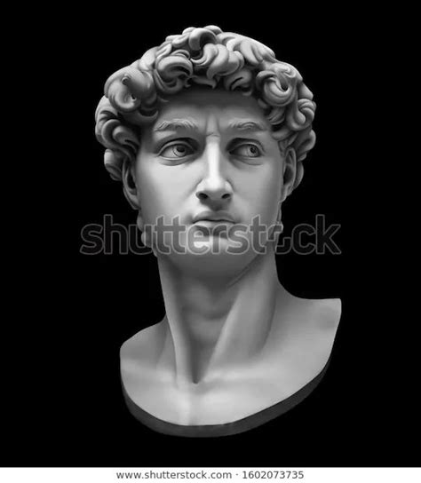 3d Rendering Michelangelos David Bust Isolated Ilustrações Stock