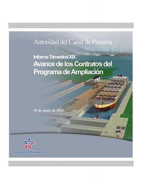 Autoridad Del Canal De PanamÃ¡ Avance De Los Contratos Del