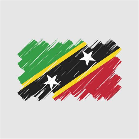 Saint Kitts And Nevis Flag Brush Strokes National Flag 9758892 Vector