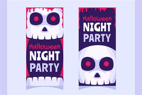 Spooky Halloween Skull Banner FlatDesign Graphic by Rexcanor · Creative ...