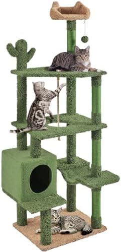 Yaheetech Cactus Cat Tree Large Cat Tower For Indoor Cats Multi Level