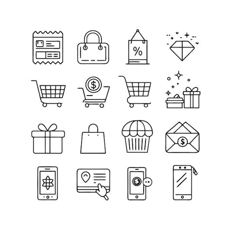 Ecommerce And Shopping Icon Set Vector Illustration Premium Ai