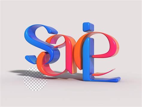 Descuento de venta banner letras 3d diseño de fuente psd transparente