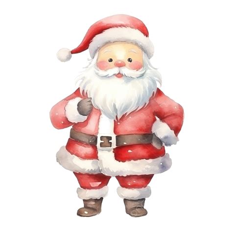 Estilo Acuarela De Personaje De Dibujos Animados De Santa Claus PNG