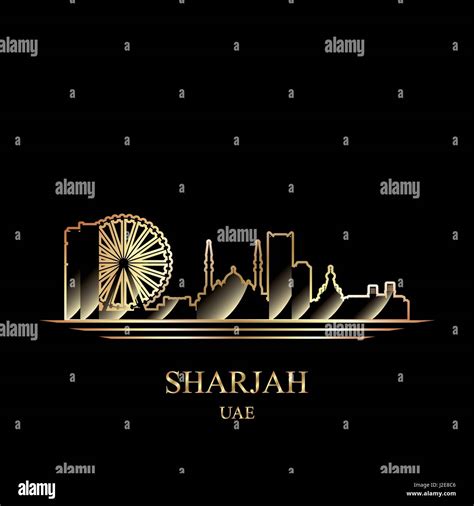 Skyline Of Sharjah Stock Vector Images Alamy