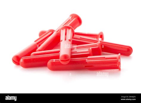 Red Plastic Dowels Stock Photo Alamy