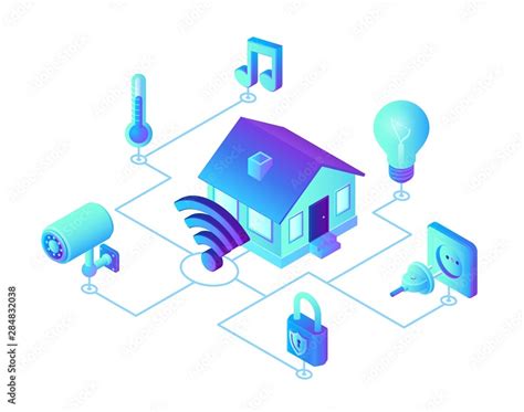 Smart Home System Concept 3d Isometric Remote House Control System