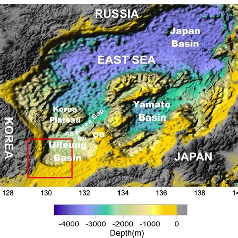 Bathymetry Of The East Sea Sea Of Japan The East Sea Is Surrounded