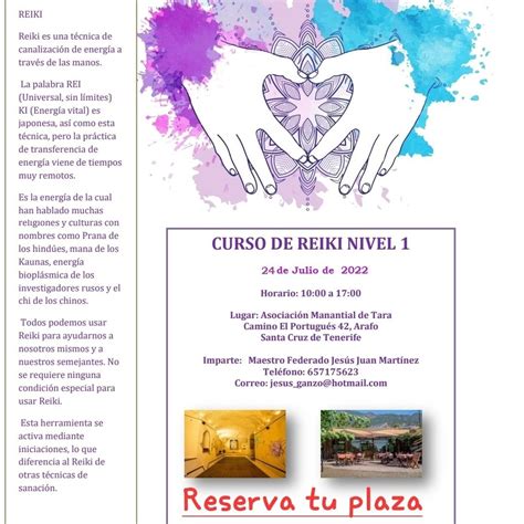 Curso De Reiki Usui Nivel Asociaci N Manantial De Tara