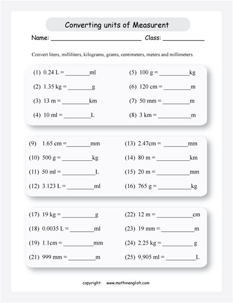 Unit Of Length Worksheet