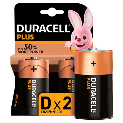 Duracell Plus Type D Alkaline Batteries Pack Of 2 Household Essentials Iceland Foods