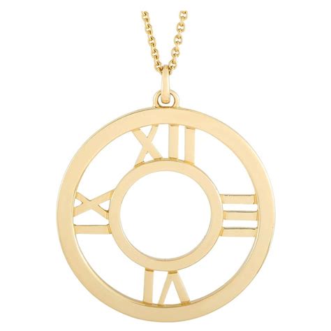 Tiffany And Co Atlas 18k Yellow Gold Round Pendant Necklace At 1stdibs