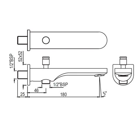 Jaquar Faucets Bath Tub Spout D Shape Bath Tub Spout Spj