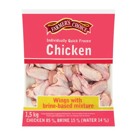 Farmers Choice Chicken Wings With Brine Based Mixture 15kg Frozen Chicken Frozen Meat