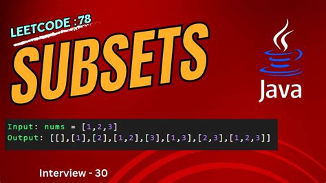 Subsets Leetcode 78 Backtracking Java Tamil YouTube