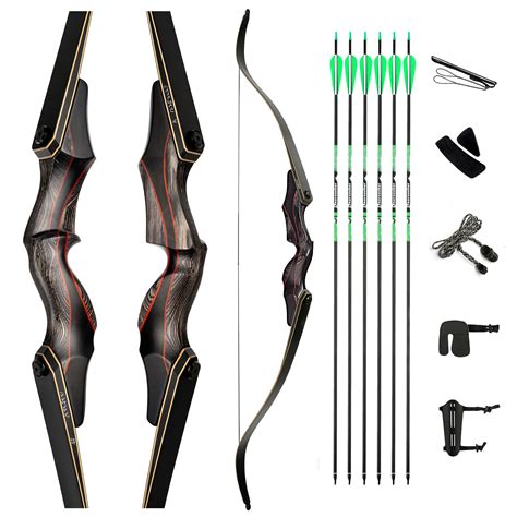 Deerseeker Archery 60 Takedown Recurve Bow And Arrows Longbow