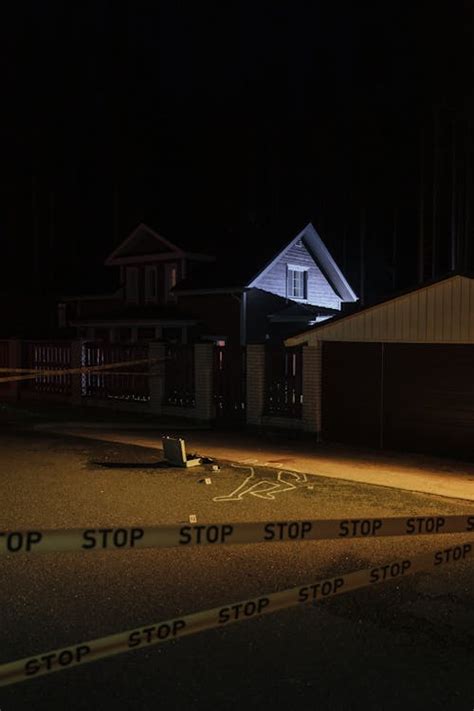 Crime Scene In Front Of The House At Night · Free Stock Photo