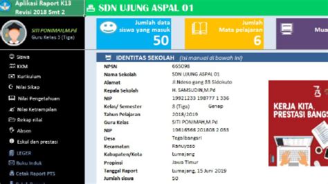 Aplikasi Raport Kelas 3 Semester 2 K13 Revisi 2020 Sdn Sobang 1