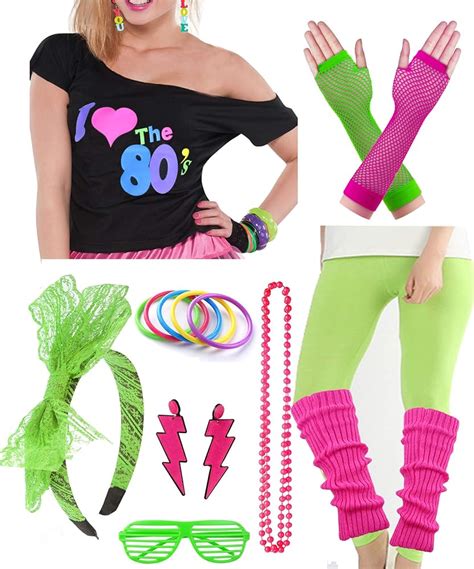 Women S I Love The 80s Jahre Disco 80s Fancy Dress Costume Outfit