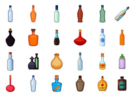 Bottle Set Vector Hd Images Bottle Icon Set Cartoon Vector For