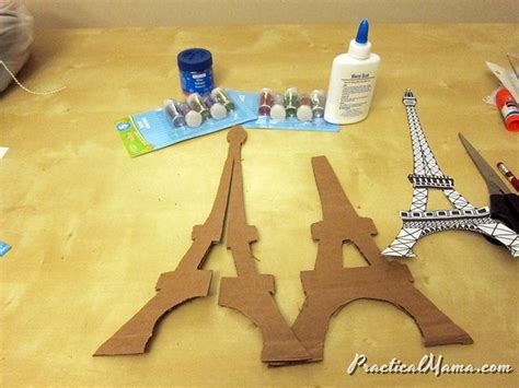 Arts And Crafts Glittery Eiffel Tower Eiffel Tower Craft Paris Theme Party Arts And Crafts