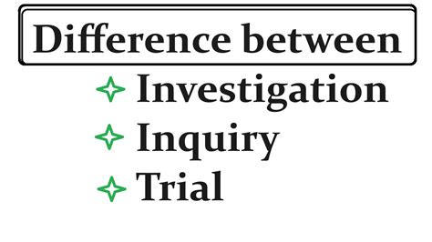 Difference Between Investigation Inquiry And Trial YouTube