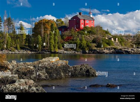Marquette Harbor Lighthouse On Lake Superior Marquette Michigan Stock