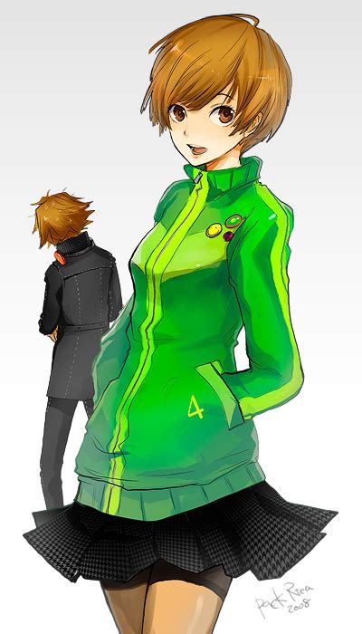 Satonaka Chie And Hanamura Yousuke Persona And 1 More Drawn By