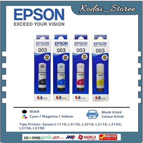 Jual Tinta Epson 003 Black Color Original L3110 L1110 L3101 L3150 L5190