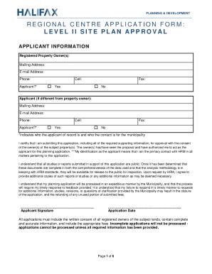 Fillable Online Regional Centre Application Form Level Ii Site Plan