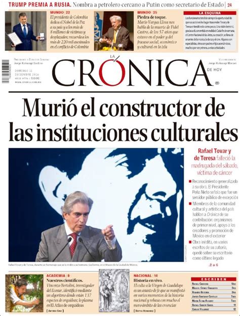 Periódico La Crónica De Hoy México Periódicos De México Edición De