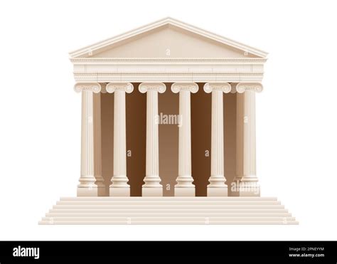 Classic Greek Architecture Building Exterior With Ionic Columns Front