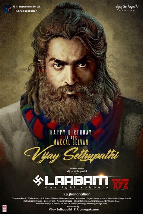 Makkal Selvan Vijay Sethupathi Birthday Wishes Poster From Laabam Movie