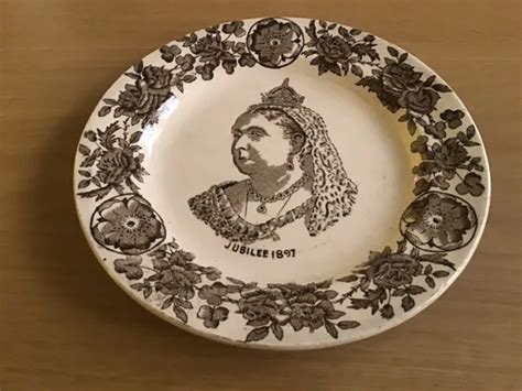 Antique Stoneware Queen Victoria Diamond Jubilee 1897 Commemorative